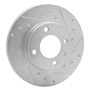 DFC Brake Rotor - Drilled and Slotted - Silver 631-74000R