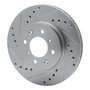 DFC Brake Rotor - Drilled and Slotted - Silver 631-76018L