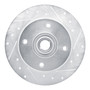 DFC Brake Rotor - Drilled and Slotted - Silver 631-74003R