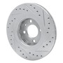 DFC Brake Rotor - Drilled and Slotted - Silver 631-74008L