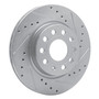 DFC Brake Rotor - Drilled and Slotted - Silver 631-74032R