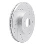 DFC Brake Rotor - Drilled and Slotted - Silver 631-75003R