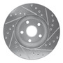 DFC Brake Rotor - Drilled and Slotted - Silver 631-76042L