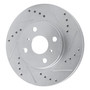 DFC Brake Rotor - Drilled and Slotted - Silver 631-76072L