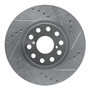 DFC Brake Rotor - Drilled and Slotted - Silver 631-76061R
