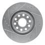 DFC Brake Rotor - Drilled and Slotted - Silver 631-76061R