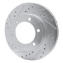 DFC Brake Rotor - Drilled and Slotted - Silver 631-76121L