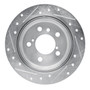 DFC Brake Rotor - Drilled and Slotted - Silver 631-76054R