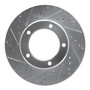 DFC Brake Rotor - Drilled and Slotted - Silver 631-76112L