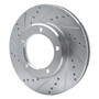 DFC Brake Rotor - Drilled and Slotted - Silver 631-76112L