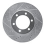 DFC Brake Rotor - Drilled and Slotted - Silver 631-76124L
