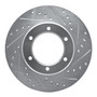 DFC Brake Rotor - Drilled and Slotted - Silver 631-76102R
