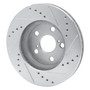 DFC Brake Rotor - Drilled and Slotted - Silver 631-76067L