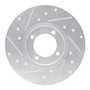 DFC Brake Rotor - Drilled and Slotted - Silver 631-76007R