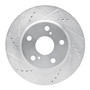 DFC Brake Rotor - Drilled and Slotted - Silver 631-76135L