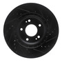 DFC Brake Rotor - Drilled and Slotted - Black 633-03054L