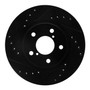 DFC Brake Rotor - Drilled and Slotted - Black 633-13007L
