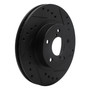 DFC Brake Rotor - Drilled and Slotted - Black 633-13007R