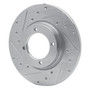 DFC Brake Rotor - Drilled and Slotted - Silver 631-80054L