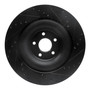 DFC Brake Rotor - Drilled and Slotted - Black 633-20027L