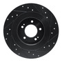 DFC Brake Rotor - Drilled and Slotted - Black 633-21049L