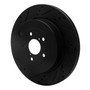 DFC Brake Rotor - Drilled and Slotted - Black 633-13040L