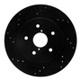 DFC Brake Rotor - Drilled and Slotted - Black 633-13028L