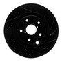 DFC Brake Rotor - Drilled and Slotted - Black 633-13042R