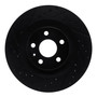 DFC Brake Rotor - Drilled and Slotted - Black 633-27052L