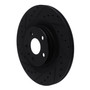 DFC Brake Rotor - Drilled and Slotted - Black 633-27052L
