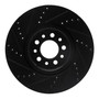 DFC Brake Rotor - Drilled and Slotted - Black 633-42013R