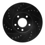 DFC Brake Rotor - Drilled and Slotted - Black 633-45045R