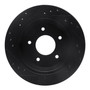 DFC Brake Rotor - Drilled and Slotted - Black 633-47027R