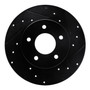 DFC Brake Rotor - Drilled and Slotted - Black 633-52010R