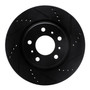 DFC Brake Rotor - Drilled and Slotted - Black 633-52024R