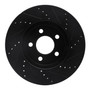 DFC Brake Rotor - Drilled and Slotted - Black 633-56019L