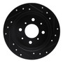 DFC Brake Rotor - Drilled and Slotted - Black 633-59014L