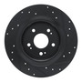 DFC Brake Rotor - Drilled and Slotted - Black 633-58038L