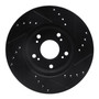 DFC Brake Rotor - Drilled and Slotted - Black 633-59034L