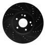 DFC Brake Rotor - Drilled and Slotted - Black 633-63048L