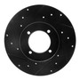 DFC Brake Rotor - Drilled and Slotted - Black 633-67004L