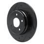 DFC Brake Rotor - Drilled and Slotted - Black 633-63032L