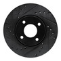 DFC Brake Rotor - Drilled and Slotted - Black 633-67112L