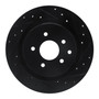 DFC Brake Rotor - Drilled and Slotted - Black 633-68009R