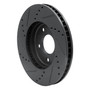DFC Brake Rotor - Drilled and Slotted - Black 633-67103R