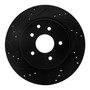 DFC Brake Rotor - Drilled and Slotted - Black 633-67055L