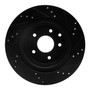 DFC Brake Rotor - Drilled and Slotted - Black 633-67055L