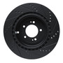 DFC Brake Rotor - Drilled and Slotted - Black 633-72042L
