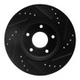DFC Brake Rotor - Drilled and Slotted - Black 633-67106L