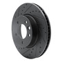 DFC Brake Rotor - Drilled and Slotted - Black 633-74049D